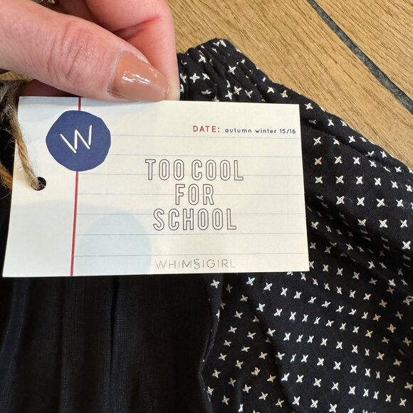 Vintage-Inspired Black Pleated Skirt With Polka Dot Panels & Elastic Waistband - Picture 7 of 9